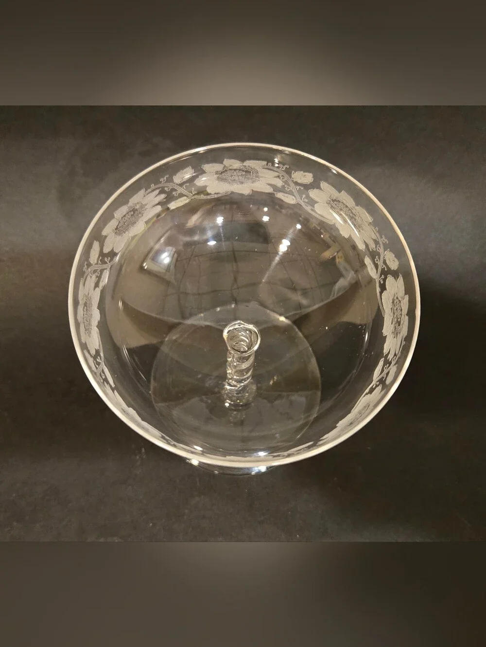 Fostoria Etched Springtime Wine Glass